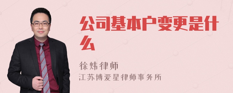 公司基本户变更是什么