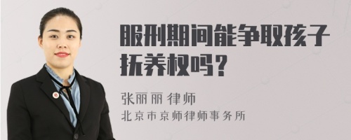 服刑期间能争取孩子抚养权吗？