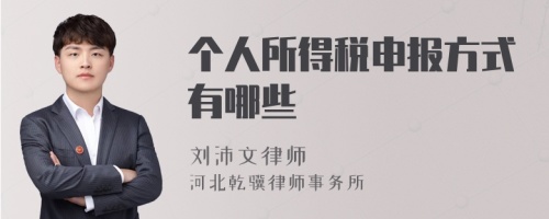 个人所得税申报方式有哪些