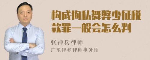 构成徇私舞弊少征税款罪一般会怎么判