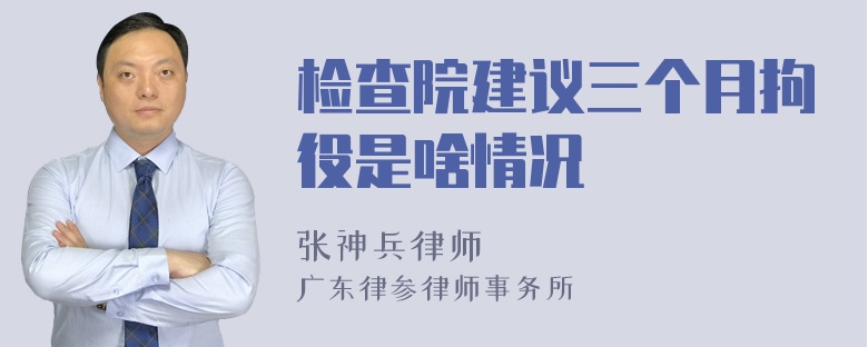 检查院建议三个月拘役是啥情况