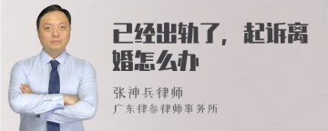 已经出轨了，起诉离婚怎么办