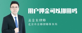 用户押金可以挪用吗