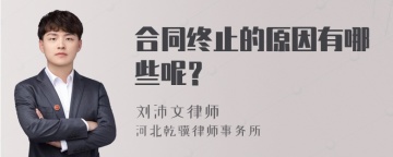 合同终止的原因有哪些呢？