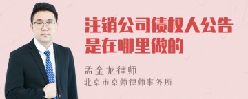 注销公司债权人公告是在哪里做的