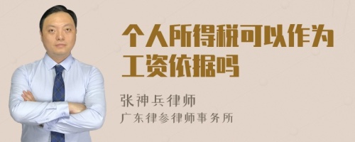 个人所得税可以作为工资依据吗