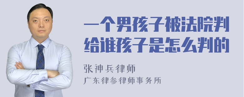 一个男孩子被法院判给谁孩子是怎么判的