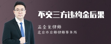 不交三方违约金后果