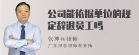 公司能依据单位的规定辞退员工吗