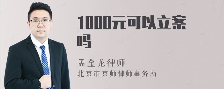 1000元可以立案吗