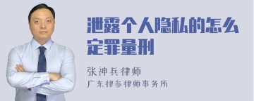 泄露个人隐私的怎么定罪量刑