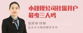 小规模公司社保开户最少三人吗