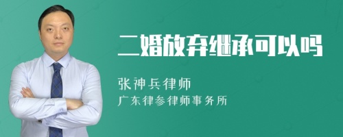 二婚放弃继承可以吗