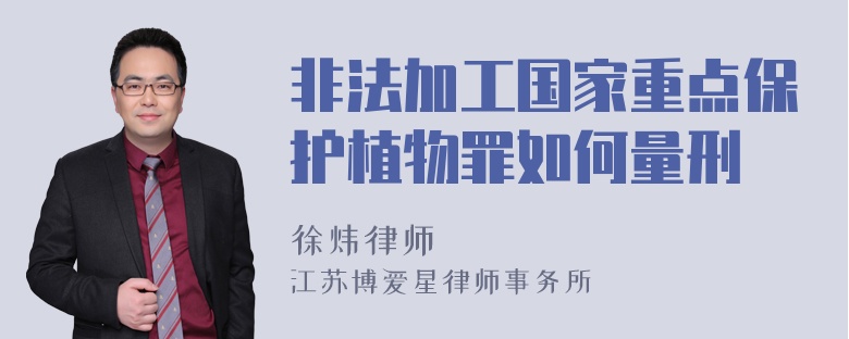 非法加工国家重点保护植物罪如何量刑