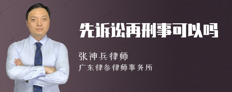 先诉讼再刑事可以吗