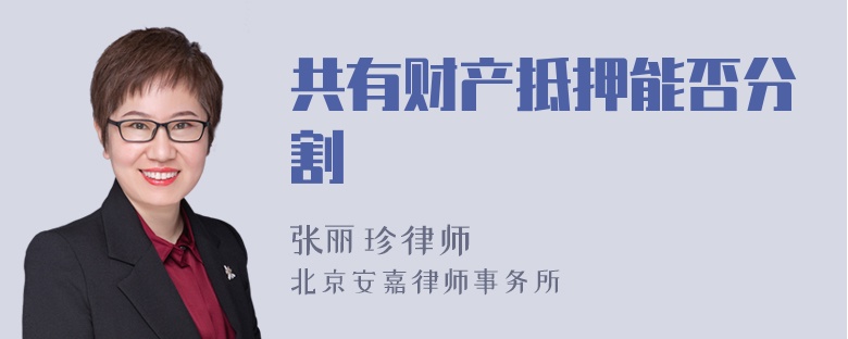 共有财产抵押能否分割