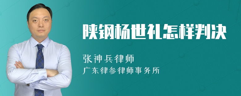 陕钢杨世礼怎样判决