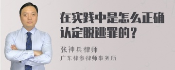 在实践中是怎么正确认定脱逃罪的？