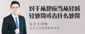 对于从犯应当从轻减轻处罚或者什么处罚