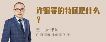 诈骗罪的特征是什么？