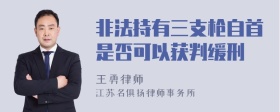 非法持有三支枪自首是否可以获判缓刑