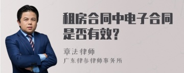 租房合同中电子合同是否有效？