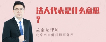 法人代表是什么意思?