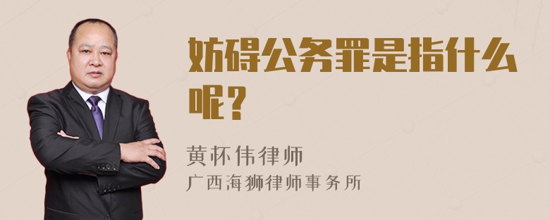 妨碍公务罪是指什么呢？