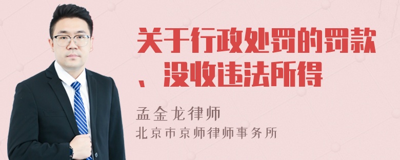 关于行政处罚的罚款、没收违法所得