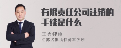 有限责任公司注销的手续是什么