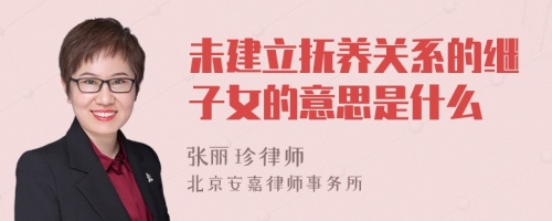 未建立抚养关系的继子女的意思是什么