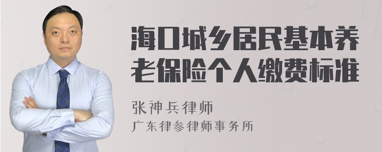 海口城乡居民基本养老保险个人缴费标准