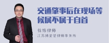 交通肇事后在现场等候属不属于自首