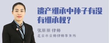 遗产继承中孙子有没有继承权？