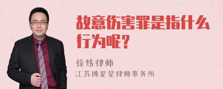 故意伤害罪是指什么行为呢？