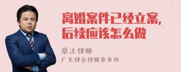 离婚案件已经立案,后续应该怎么做