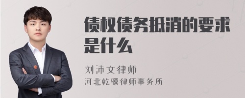 债权债务抵消的要求是什么