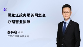 黑龙江政务服务网怎么办理营业执照