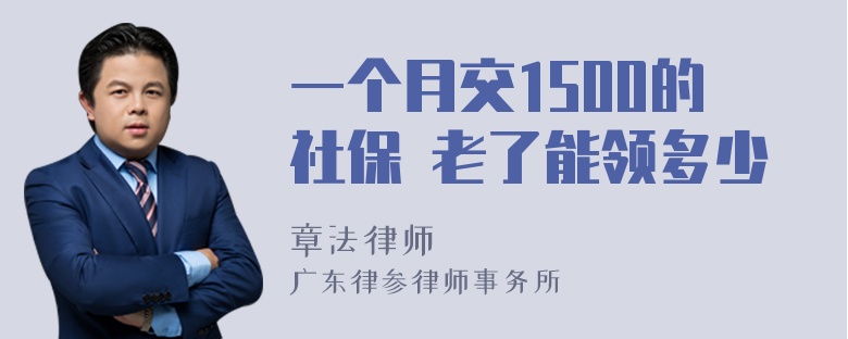 一个月交1500的社保 老了能领多少