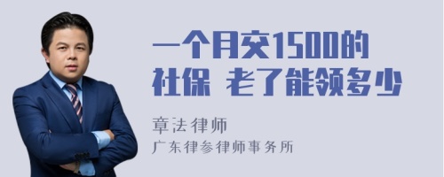 一个月交1500的社保 老了能领多少