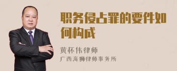 职务侵占罪的要件如何构成