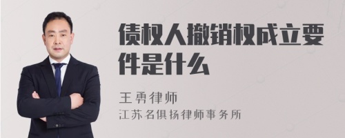 债权人撤销权成立要件是什么