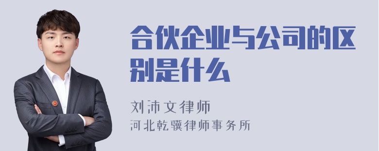 合伙企业与公司的区别是什么