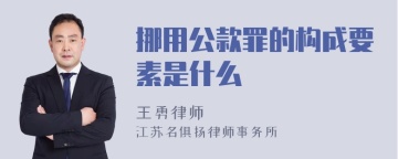 挪用公款罪的构成要素是什么