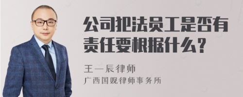 公司犯法员工是否有责任要根据什么？