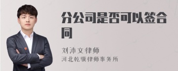 分公司是否可以签合同