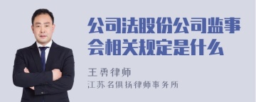 公司法股份公司监事会相关规定是什么