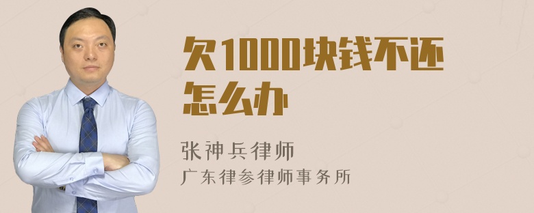 欠1000块钱不还怎么办