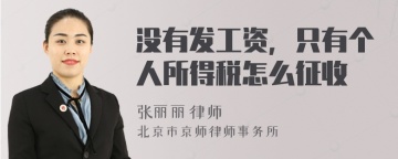 没有发工资，只有个人所得税怎么征收