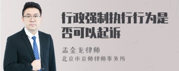 行政强制执行行为是否可以起诉